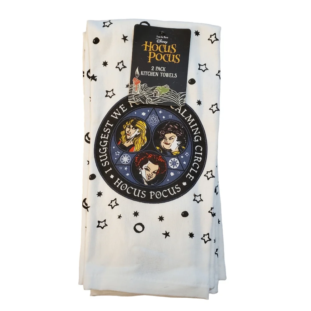 Disney Hocus Pocus Calming Circle Kitchen Towels Pack Of 2 New‎